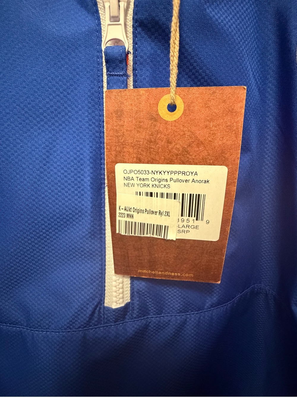 NWT Mitchell & Ness New York Knicks Pullover Half-Zip Windbreaker/Anorak Sz XXL - Picture 6 of 6